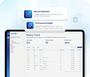 Record history check with change notifications and an AI powered insight